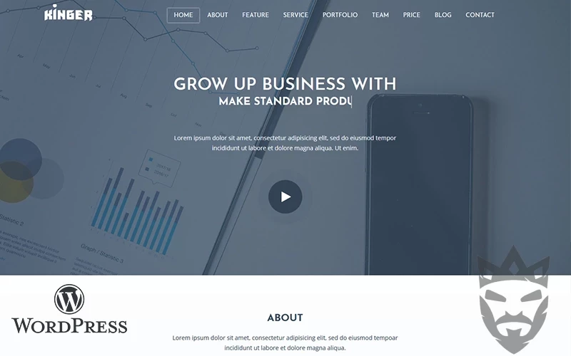 Kinger - Personal Business Portfolio Landing WordPress Theme