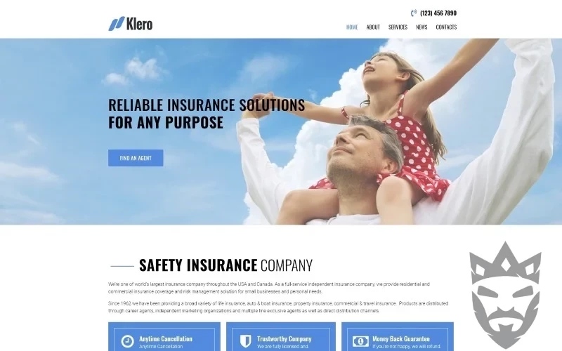 Klero - Insurance Services Multipurpose Classic WordPress Elementor Theme WordPress Theme