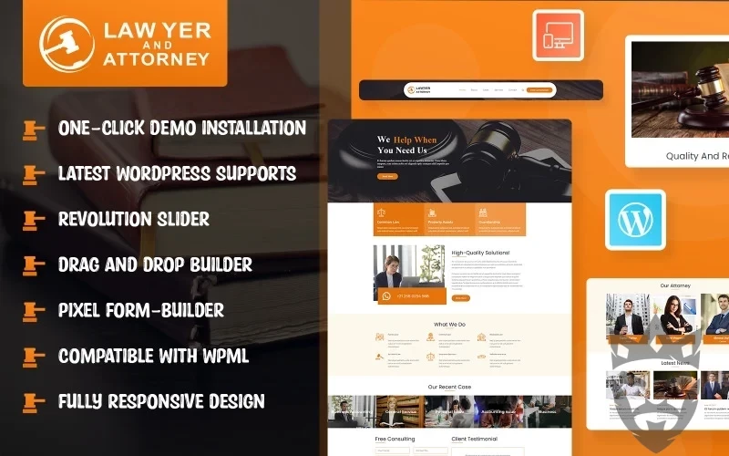 Lawyer and Attorney WordPress Theme