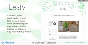 Leafy Minimal WordPress Blog  Shop