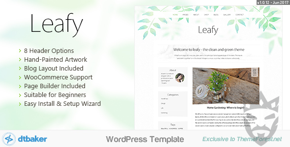 Leafy Minimal WordPress Blog  Shop