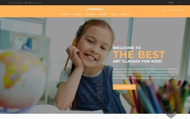 Leonardo Art School for Children WordPress Theme