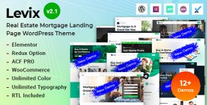 Levix - Real Estate  Mortgage Elementor WordPress Theme