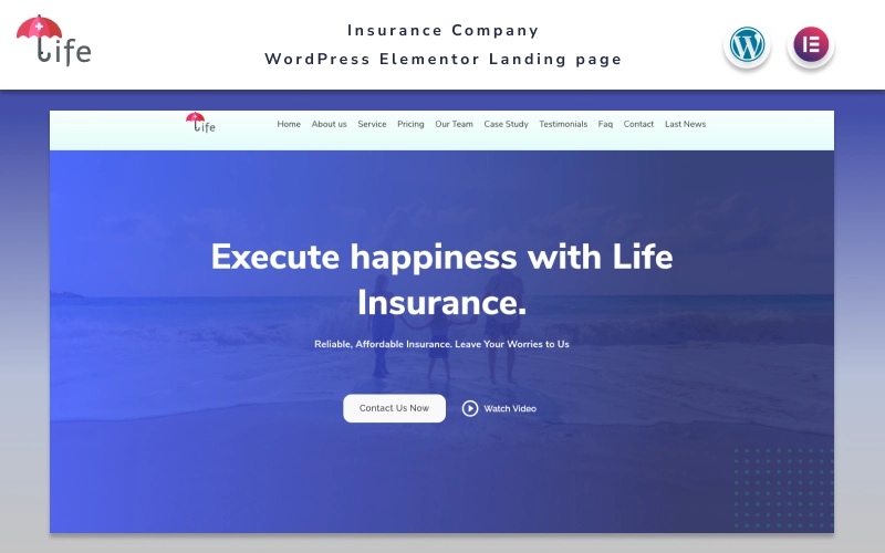 Life - Insurance Сompany Landing page with Blog Elementor WordPress Theme