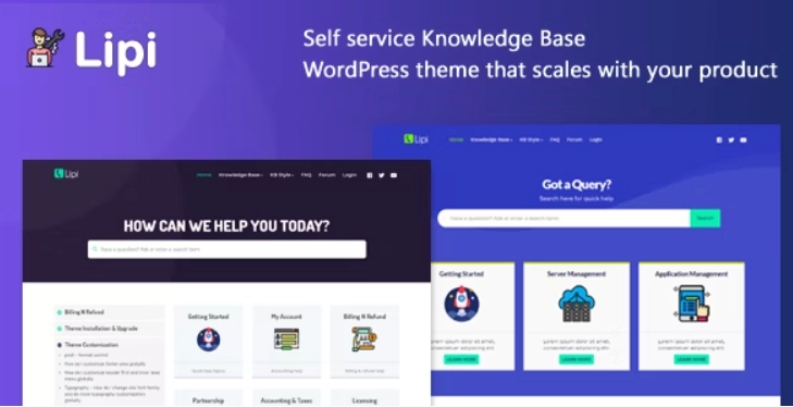 Lipi - Self Service Knowledge Base and Creative WordPress Theme