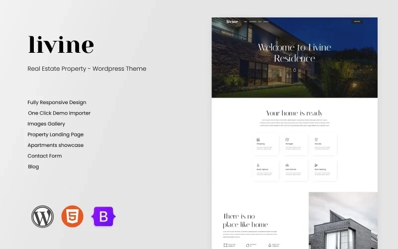 Livine - Real Estate Residence Wordpress Theme WordPress Theme