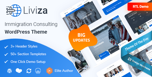 Liviza - Immigration Consulting WordPress Theme + RTL