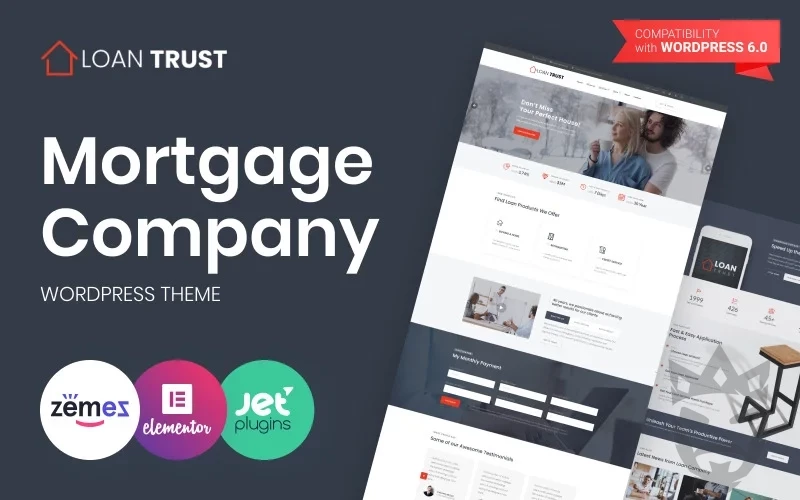 Loan Trust - Mortgage Company WordPress Elementor Theme WordPress Theme