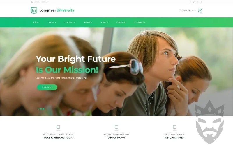 Longriver University Responsive WordPress Theme