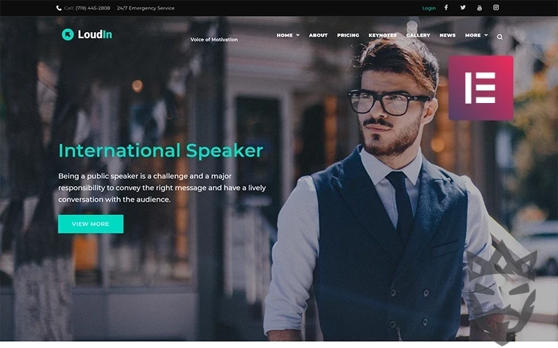 Loudin - Public Speaking WordPress Elementor Theme WordPress Theme