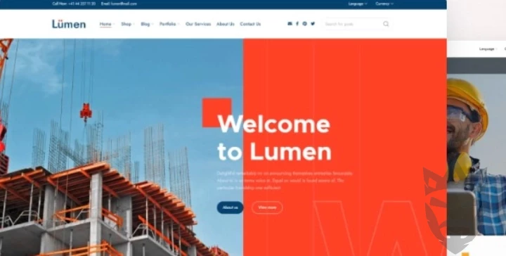 Lumen –multipurpose theme for constructions and architecture