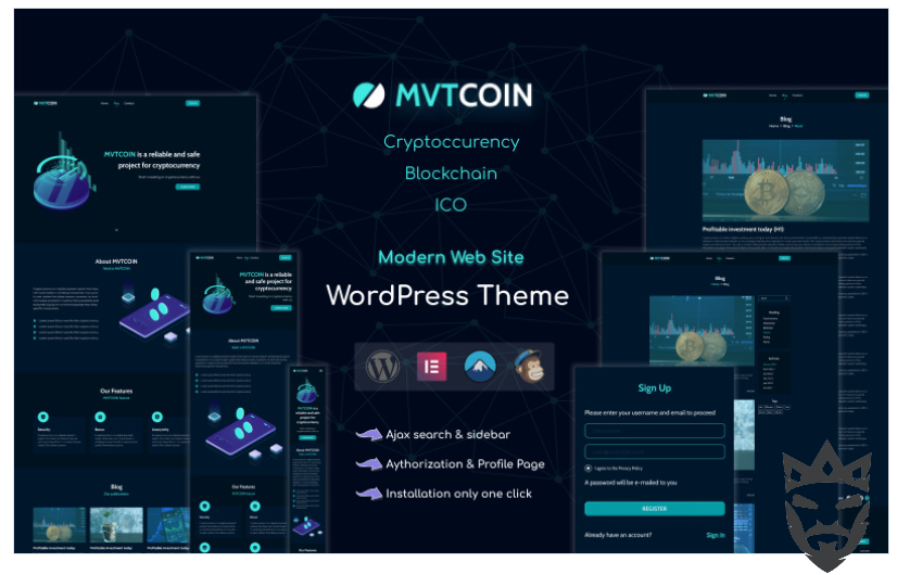 MVTCoin - Cryptocurrency - Bitcoin WordPress Theme