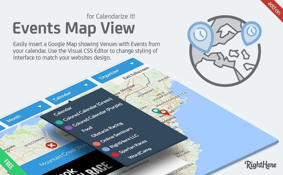 Map View add-on for Calendarize it!