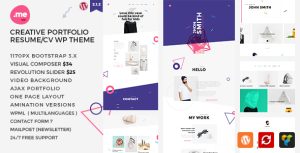 Me - Creative Portfolio  Resume / CV WordPress Theme