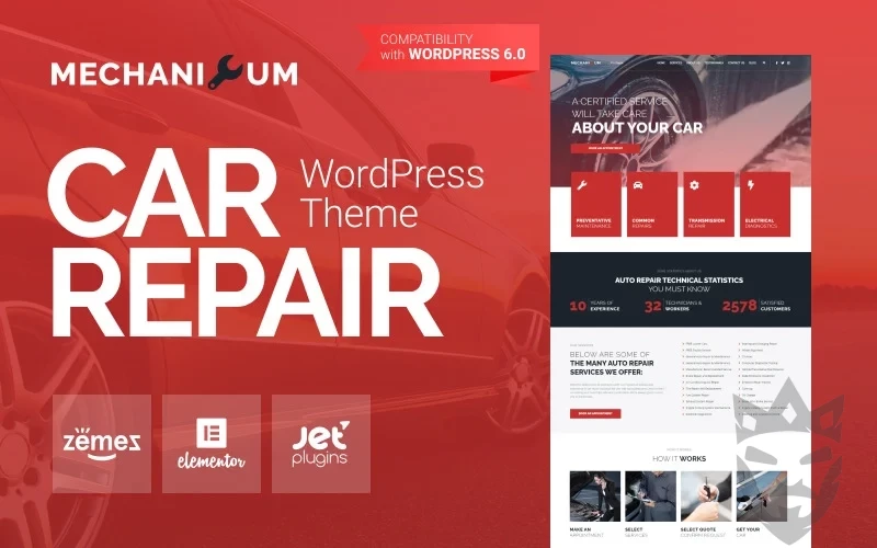 Mechanicum - Car Repair WordPress Elementor Theme WordPress Theme