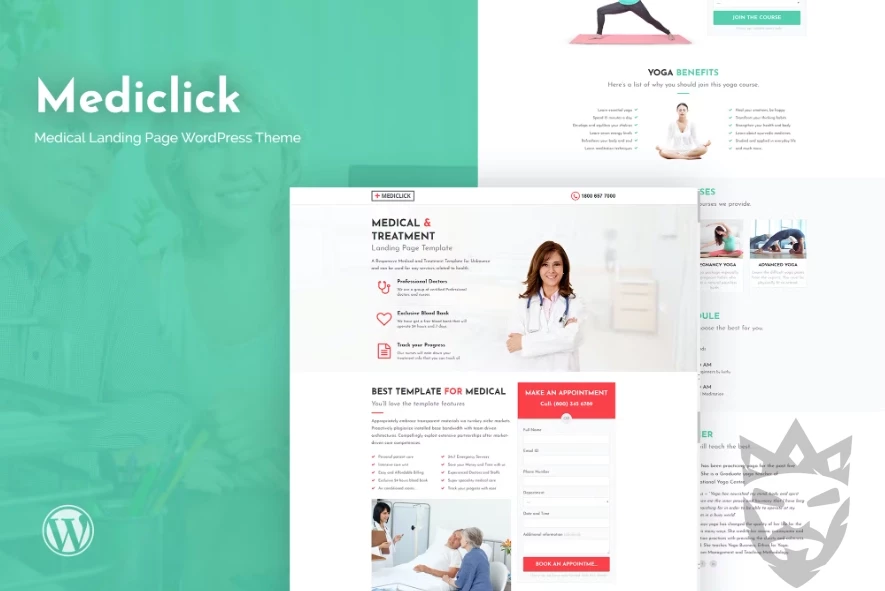 Mediclick - Medical Landing Page WordPress Theme