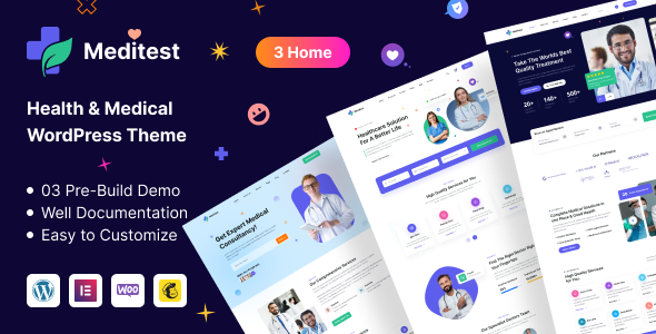 Meditest - Health Care Medical  Hospital Doctor Listing WordPress Theme