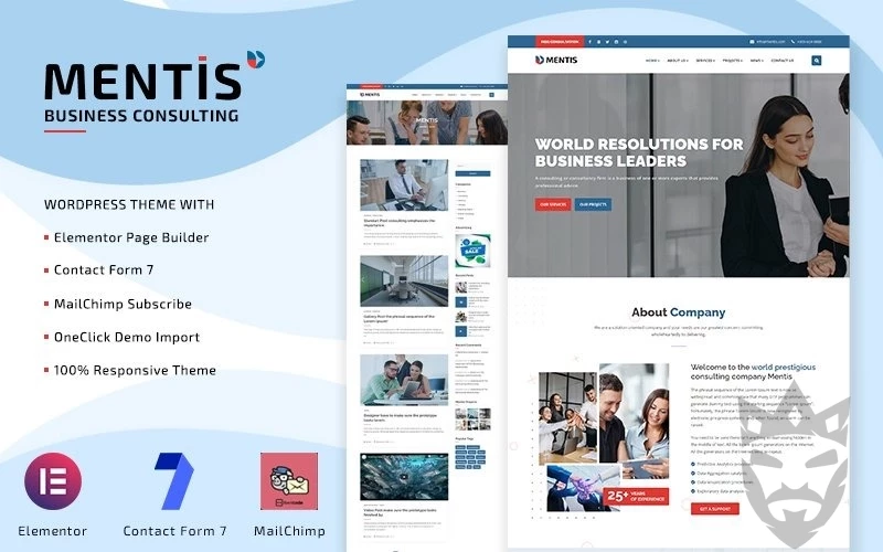 Mentis - Business Consulting WordPress Elementor Theme WordPress Theme