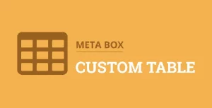 Meta Box Custom Table