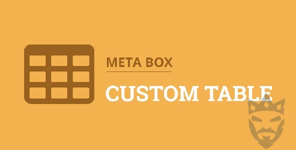 Meta Box Custom Table