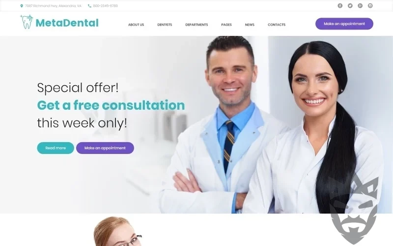 MetaDental - Private Dental Clinic Responsive WordPress Theme