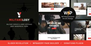 Militarology - Military Service  Army Veterans WordPress Theme