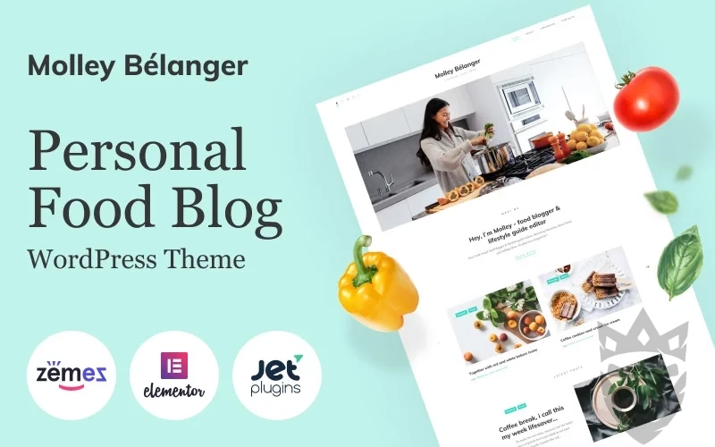 Molley Belanger - Food blog for storytelling WordPress Theme