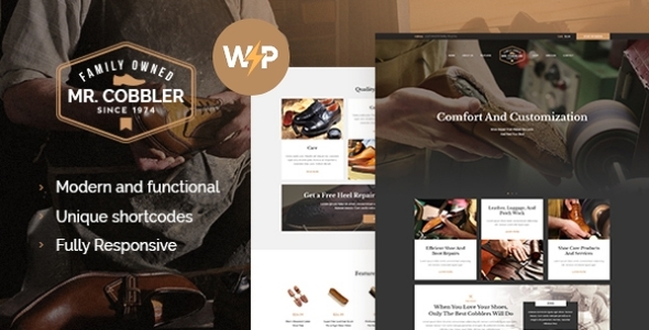 Mr. Cobbler | Custom Shoemaking  Footwear Repairs WordPress Theme