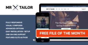 Mr. Tailor - Free File of the Month - eCommerce WordPress Theme for WooCommerce