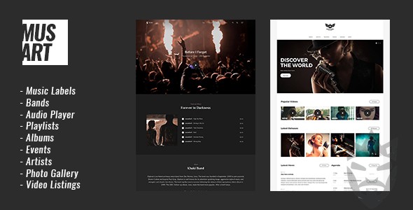 Musart - Music Label and Artists WordPress Theme