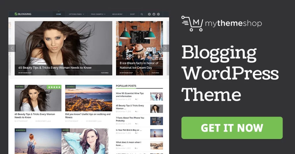 MyThemeShop Blogging WordPress Theme