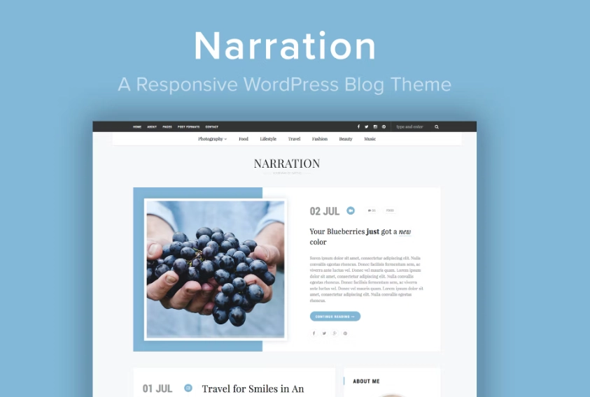 Narration - A Responsive WordPress Blog Theme