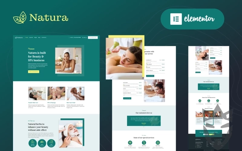 Natura - Beauty & Spa Massage Salon Elementor WordPress Theme