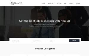 NeoJB - Modern Job Board WordPress Elementor Theme WordPress Theme