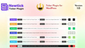 Newtick - Ticker WordPress Plugin for Sticky and Sidebar