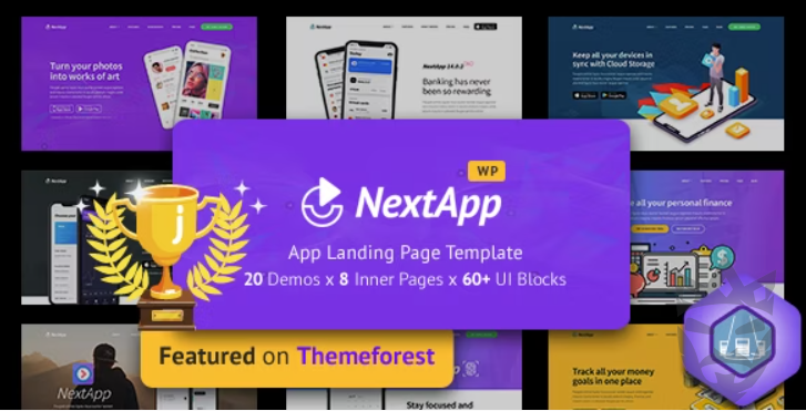 NextApp  – App Landing WordPress Theme