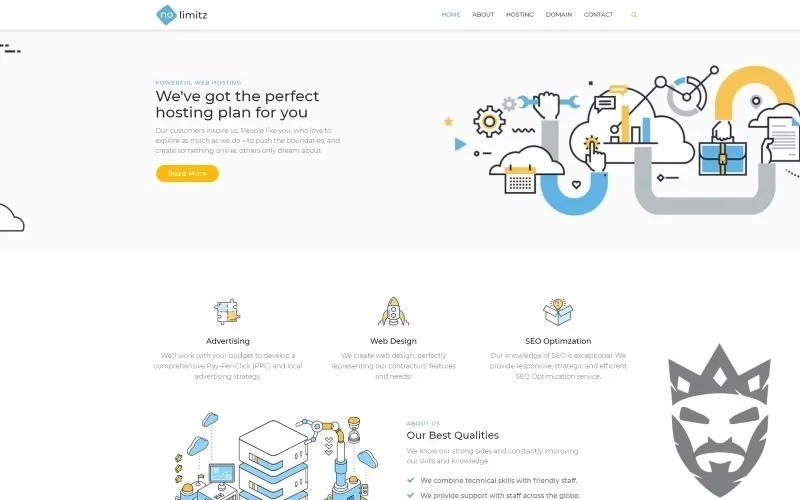 NoLimitz - Hosting WordPress Elementor Theme WordPress Theme