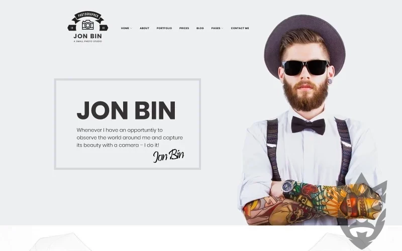 One Page Freelancer Photographer Portfolio WordPress Theme