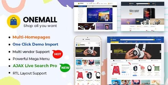 OneMall - eCommerce MarketPlace WooCommerce WordPress Theme (Mobile Layouts Included)