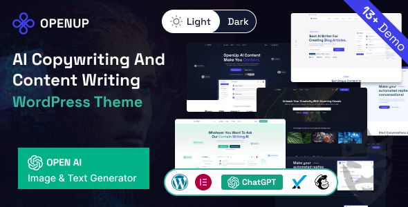 Openup - AI Content Writer   AI Application WordPress Theme