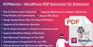 PDFMentor Pro - WordPress PDF Generator for Elementor