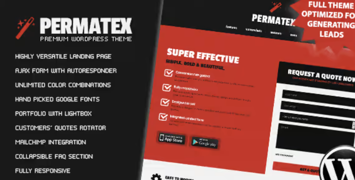 PERMATEX LEADS GENERATING WORDPRESS LANDING PAGE