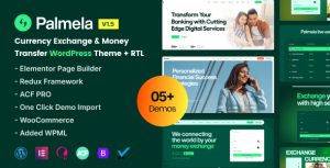 Palmela - Online Banking  Money Transfer Elementor WordPress Theme