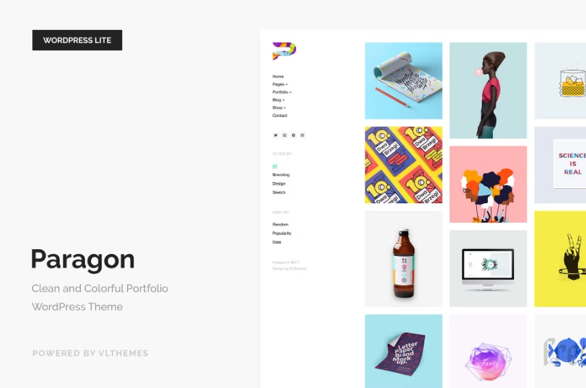 Paragon Lite - Colorful Portfolio WordPress Theme