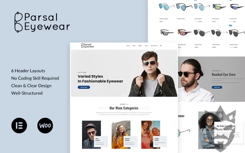 Parsal - Fashion Eyewear | Prescription Glasses & Sunglasses WordPress Theme