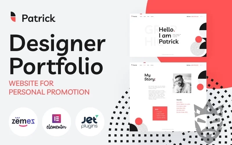 Patrick - Designer Portfolio Website for Personal Promotion WordPress Theme