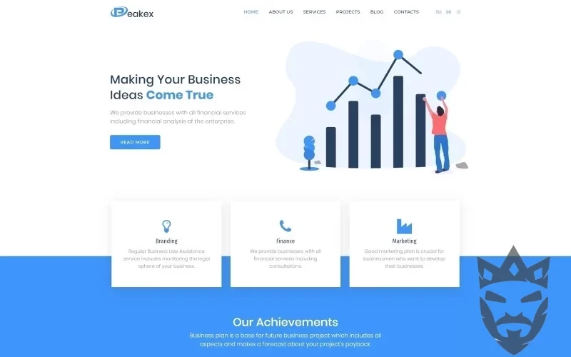 Peakex - Finance Multipurpose Infographic WordPress Elementor Theme WordPress Theme