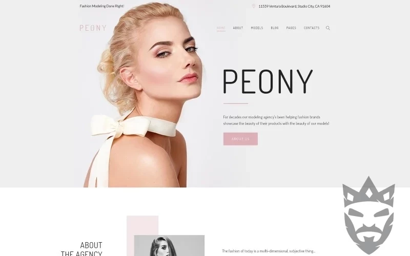 Peony - Fashion Modelling Agency WordPress Theme