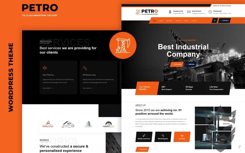 Petro - Gas And Oil Industrial WordPress Elementor Theme WordPress Theme