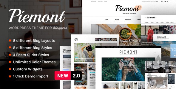 Piemont - Premium Travel  Lifestyle Responsive WordPress Blog Theme